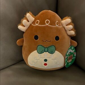 Squishmallows Den the axolotl Christmas Gongerbread